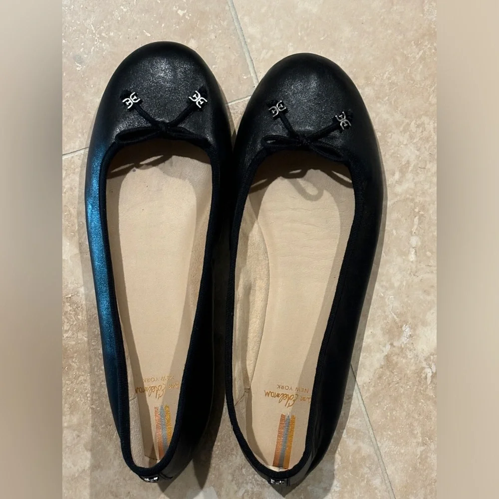 SAM EDELMAN Felicia Luxe Flat Black Leather, size 9Wide - Picture 5 of 12